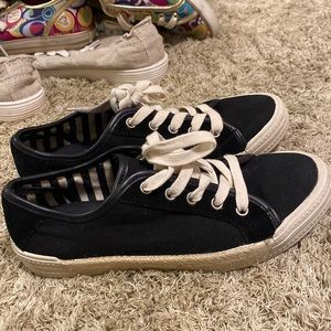 black sneakers